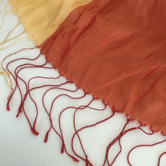 VINTAGE SILK MULTI COLORED BOHEMIAN  SCARF - Picture 12 of 16